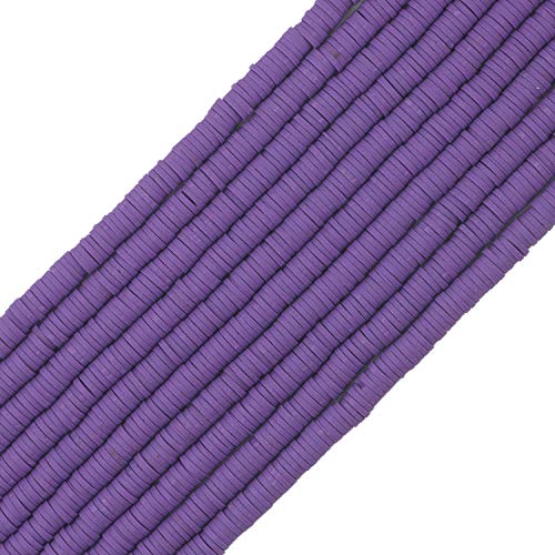 COIRIS Heishi-Perlen, 3400 Stück, gemischte Farben, aus Vinyl, umweltfreundlich, handgefertigt, 6 mm, Abstandshalter für Surfer, Chocker, Halskette, Armband, Ohrringe, Schmuckherstellung(RT-Purple-6) von Coiris