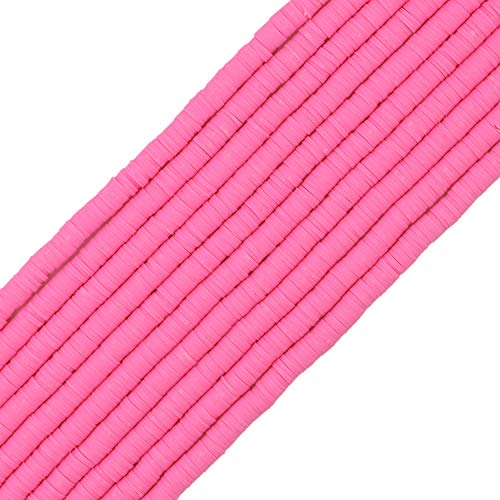 COIRIS Heishi-Perlen, 3400 Stück, gemischte Farben, aus Vinyl, umweltfreundlich, handgefertigt, 6 mm, Abstandshalter für Surfer, Chocker, Halskette, Armband, Ohrringe, Schmuckherstellung (RT-Pink-6) von Coiris