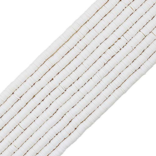 COIRIS Heishi-Perlen, 3400 Stück, gemischte Farben, aus Vinyl, umweltfreundlich, handgefertigt, 6 mm, Abstandshalter für Surfer, Chocker, Halskette, Armband, Ohrringe, Schmuckherstellung (RT-White-6) COIRIS Heishi-Perlen, 3400 Stück, gemischte Farben, aus Vinyl, umweltfreundlich, handgefertigt, 6 mm, Abstandshalter für Surfer, Chocker, Halskette, Armband, Ohrringe, Schmuckherstellung (RT-White-6) von Coiris
