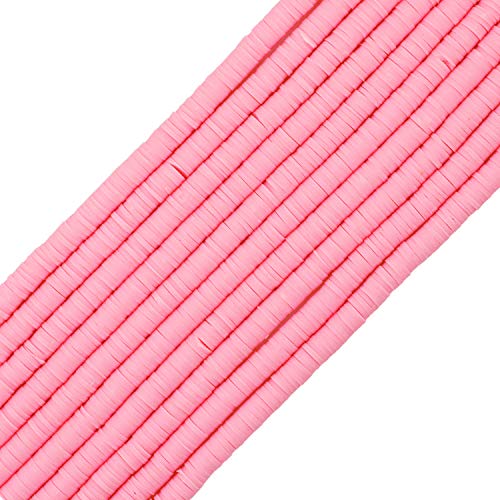 COIRIS Heishi-Perlen, 3400 Stück, gemischte Farben, aus Vinyl, umweltfreundlich, handgefertigt, 6 mm, Abstandshalter für Surfer, Chocker, Schmuckherstellung (RT-Light Pink-6) von Coiris