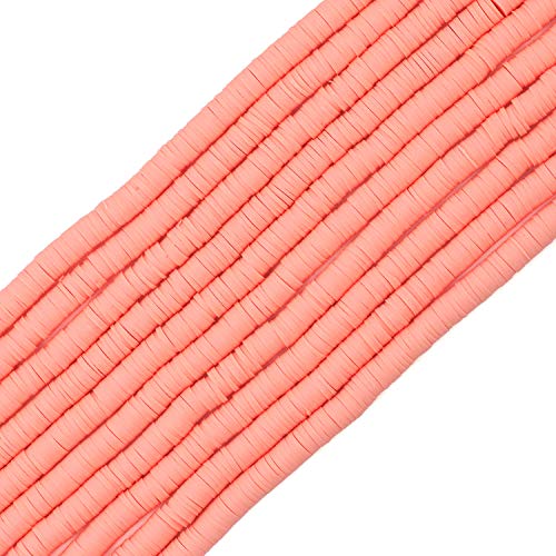 COIRIS Heishi-Perlen, 3400 Stück, gemischte Farben, umweltfreundlich, handgefertigt, 6 mm, Abstandshalter für Surfer, Chocker, Halskette, Armband, Ohrringe, Schmuckherstellung (RT-Coral Peach-6) von Coiris