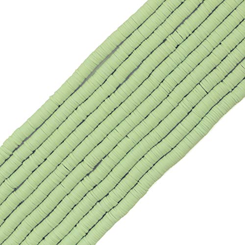 COIRIS Heishi-Perlen, 3400 Stück, gemischte Farben, umweltfreundlich, handgefertigt, 6 mm, Abstandshalter für Surfer, Chocker, Halskette, Armband, Ohrringe, Schmuckherstellung (RT-NileGreen-6) von Coiris