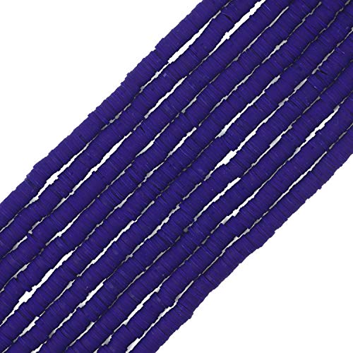 Vinyl Heishi Perlen Umweltfreundlich Handgemachte Polymer-Ton-Abstandshalter 6 mm Scheibe Flache Perlen für Surfer-Chocker-Halsketten, 3400 Stück (RT-Royal Blue-6) von Coiris