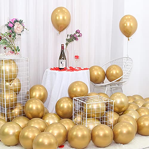 100 Stück 5 Zoll metallisch Ballons, glänzender Gold Latex Luftballons für Geburtstag, Hochzeit, Fiesta Party Dekoration 100 Stück 5 Zoll metallisch Ballons, glänzender Gold Latex Luftballons für Geburtstag, Hochzeit, Fiesta Party Dekoration von Cojoy