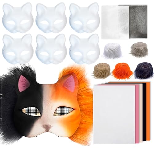 Cokbyavla Diy Karneval Masken Männer 6 Stück Fuchs Therian Weisse Katzenmaske Faschingsmasken Filzset Nadelfilz Set Therian Masken Basteln Piraten Masken Zum Bemalen Fuchs Maske Cat Mask Eulen Party Cokbyavla Diy Karneval Masken Männer 6 Stück Fuchs Therian Weisse Katzenmaske Faschingsmasken Filzset Nadelfilz Set Therian Masken Basteln Piraten Masken Zum Bemalen Fuchs Maske Cat Mask Eulen Party von Cokbyavla