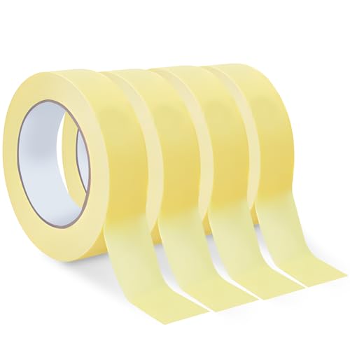 Cokshy Malerkrepp, 4 Rollen Kreppband, 24 mm x 50 m Vielseitiges Klebeband, Malerband für Zuhause, Büro, Etikettierung, Schulbedarf, DIY & Kunst von Cokshy