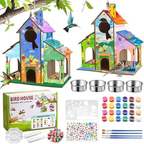 DIY Vogelfutterhaus Bausatz,Kinder Holz Paint Vogelhaus Bastelset,DIY Vogelhaus Bausatz für Kinder zum Bauen, Kunsthandwerk aus Holzspielzeug, Alter 5–8 und 8–12 Jahre,2 Pack DIY Vogelfutterhaus Bausatz,Kinder Holz Paint Vogelhaus Bastelset,DIY Vogelhaus Bausatz für Kinder zum Bauen, Kunsthandwerk aus Holzspielzeug, Alter 5–8 und 8–12 Jahre,2 Pack von Col-Pary