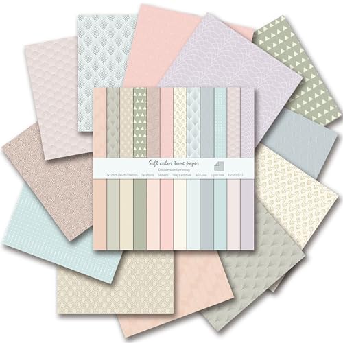 Boho-Scrapbook-Papier, doppelseitiger Druck, 390 g, 24 Blatt, DIY-Origami, dekoratives Handwerk für Kartenherstellung, Hintergrund, Origami, Dekopage, dekoratives Scrapbooking-Zubehör (Boho1) von Colabrili