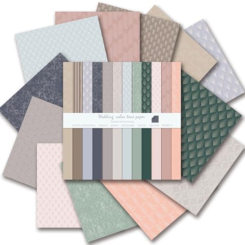 Boho-Scrapbook-Papier, doppelseitiger Druck, 390 g, 24 Blatt, DIY-Origami, dekoratives Handwerk für Kartenherstellung, Hintergrund, Origami, Dekopage, dekoratives Scrapbooking-Zubehör (Boho2) von Colabrili