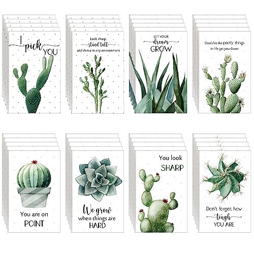 32 Pcs Back to School Pocket Journal Inspirational Cactus Notepads First Day of School Cactus Mini Journals Plant Motivational Pocket Notepads for Students Coworker Appreciation Gifts von Colarr