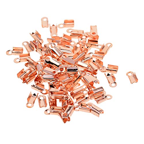 100 Falten Crimp Schnur Ende Stecker 10mm, Rose Gold 100 Falten Crimp Schnur Ende Stecker 10mm, Rose Gold von Colcolo