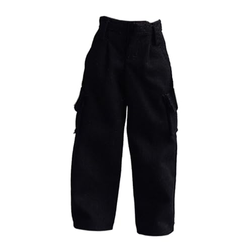 Colcolo 1/12 Actionfigur-Kleidung, Anziehhose, Mini, Freizeitkleidung, Miniatur-Kleidung, Puppenkostüm-Zubehör für 6" männliche Figuren, Puppen, Schwarz von Colcolo