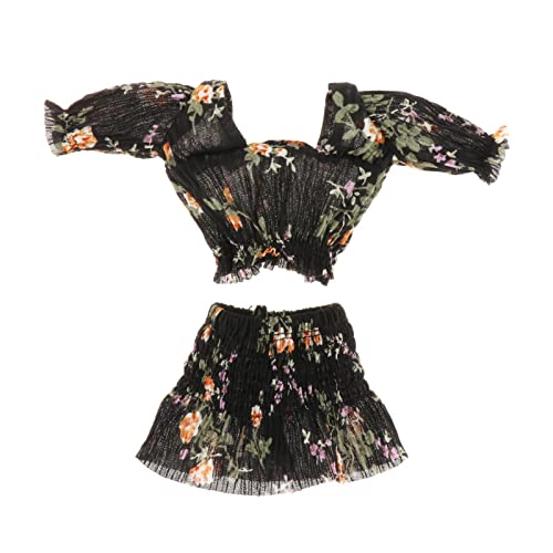 Colcolo 1/6 Skala Girl Kurzarm Mini Puppe Puff Ärmel Elastizität Tops Actionfiguren Kleidung für 12 '' Action Figur Körper Kleid, Schwarz Colcolo 1/6 Skala Girl Kurzarm Mini Puppe Puff Ärmel Elastizität Tops Actionfiguren Kleidung für 12 '' Action Figur Körper Kleid, Schwarz von Colcolo