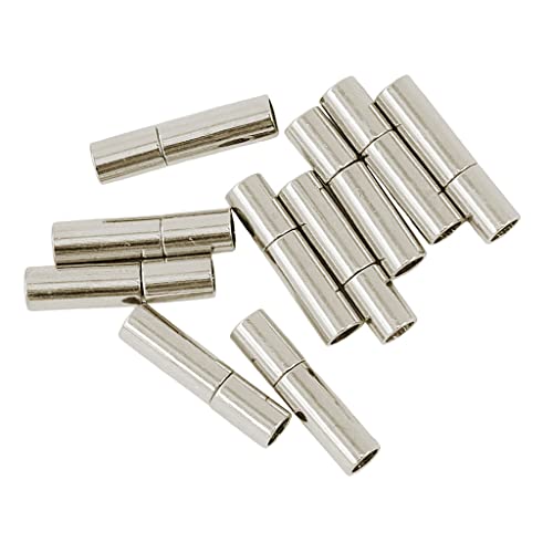 Colcolo 10 aus aus Endkappen DIY 3mm Cord Choker Halskette Bajonettverschluss, Silber, 17x4mm von Colcolo