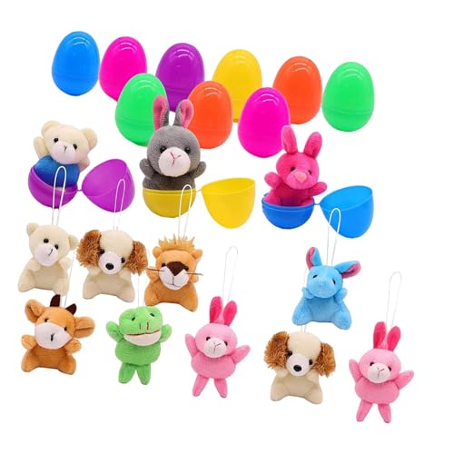 Colcolo 12 -fache Ostereier gefüllt mit Plüschspielzeugkinder Ostern Eierfüller Ostern Korbfüller für Kinder Carnival Preise Jungen und Mädchen Colcolo 12 -fache Ostereier gefüllt mit Plüschspielzeugkinder Ostern Eierfüller Ostern Korbfüller für Kinder Carnival Preise Jungen und Mädchen von Colcolo