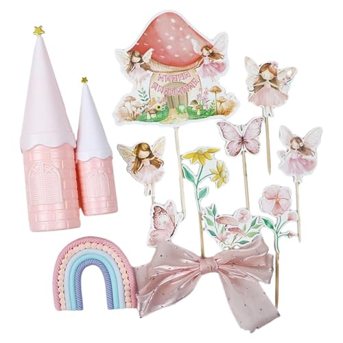 Colcolo 13 Stück Feen-Kuchenaufsätze, Kuchendekoration, Partyzubehör, Geburtstags-Cupcake-Picks für Hochzeit, Babyparty, Geburtstagsparty von Colcolo