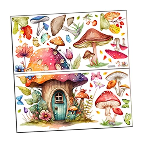 Colcolo 2X Pilzhaus-Wandaufkleber, Pilz-Schmetterlings-Wandaufkleber, Mehrzweck-Kunstwand-Wanddekoration für Mädchen-Jungen-Kinderzimmer Colcolo 2X Pilzhaus-Wandaufkleber, Pilz-Schmetterlings-Wandaufkleber, Mehrzweck-Kunstwand-Wanddekoration für Mädchen-Jungen-Kinderzimmer von Colcolo