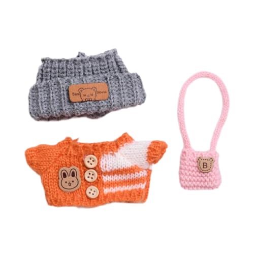 Colcolo 3 Stück Doll Kleidung Girl Puppenkleidung komfortable Modekostümzubehör handgefertigte Outfit -Sweater -Anzüge für 15 cm Puppe, Orange Colcolo 3 Stück Doll Kleidung Girl Puppenkleidung komfortable Modekostümzubehör handgefertigte Outfit -Sweater -Anzüge für 15 cm Puppe, Orange von Colcolo