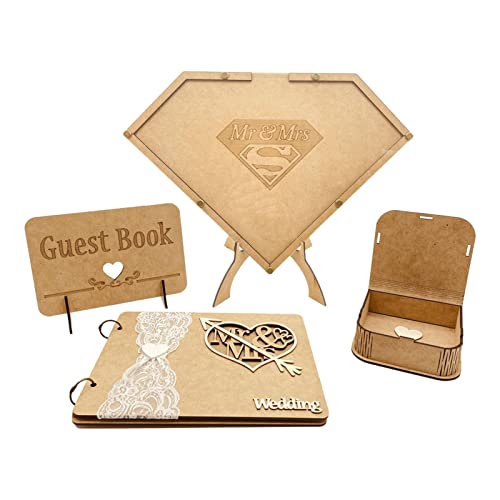 Colcolo 4 x Hochzeits-Gästebuch, Besucherschild, Drop-Box-Rahmen mit Ständer, Hochzeitsempfang, Gästebuch für Herzstück, Party, Hochzeitsveranstaltungen Colcolo 4 x Hochzeits-Gästebuch, Besucherschild, Drop-Box-Rahmen mit Ständer, Hochzeitsempfang, Gästebuch für Herzstück, Party, Hochzeitsveranstaltungen von Colcolo