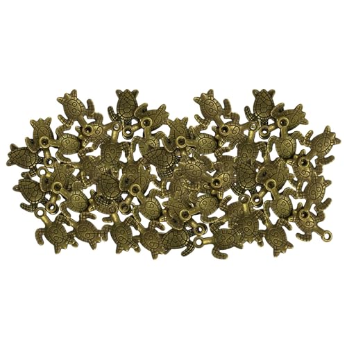 Colcolo 50 Stück Legierungs-Schildkröten-Anhänger, Meeresschildkröten-Anhänger, große Meerestier-Perlen, Schildkröten-Anhänger für Schlüsselanhänger, Bronze Colcolo 50 Stück Legierungs-Schildkröten-Anhänger, Meeresschildkröten-Anhänger, große Meerestier-Perlen, Schildkröten-Anhänger für Schlüsselanhänger, Bronze von Colcolo
