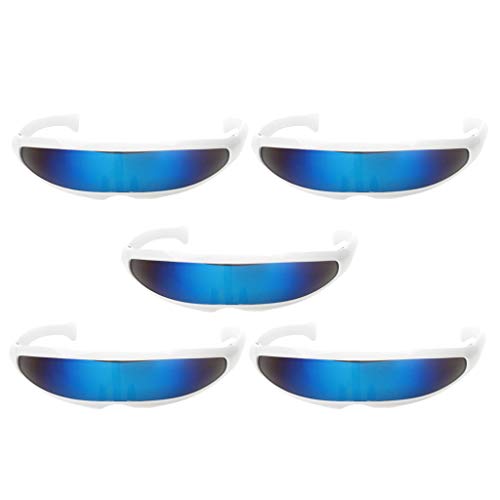 Colcolo 5er Pack Futuristische Verspiegelte Visor Sonnenbrille Partybrille Colcolo 5er Pack Futuristische Verspiegelte Visor Sonnenbrille Partybrille von Colcolo