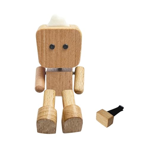 Colcolo Autodekoration, Puppenornament mit schüttelnden Füßen, Innenausstattung, Basteln, leicht, niedliche Holzfigur für LKW, Büro, Schreibtisch, Hellbraun von Colcolo