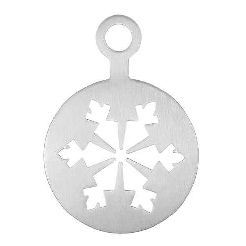 Colcolo Backvorlagen für Kaffeemanienvorlage Edelstahlkuchen Stempel dekorieren Schablone für Cappuccino Haferflocken Cupcake Home, Schneeflocke von Colcolo