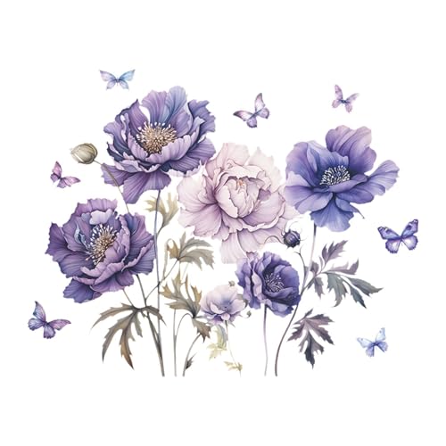 Colcolo Blumen Schmetterling Wandkleher Aufkleber Blumendekor Abnehmbare InnenpvC Tapete für Esszimmer Spielzimmer Toilette von Colcolo
