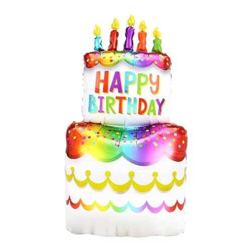 Colcolo Geburtstagskuchen-Ballon, Happy Birthday-Ballon, Party-Dekoration, Vatertagsgeschenk vom Sohn für Partygeschenke, Männer und Kinder, 2 Lagen 109cmx61cm von Colcolo