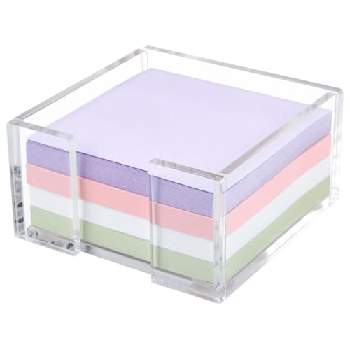 Colcolo Haftnotizhalter aus Acryl mit 4 Blöcken, Notizblockhalter, Geschenk, Schreibtisch-Organizer für Wohnheim, Klassenzimmer, Schule, 7,6 x 7,6 cm, von Colcolo