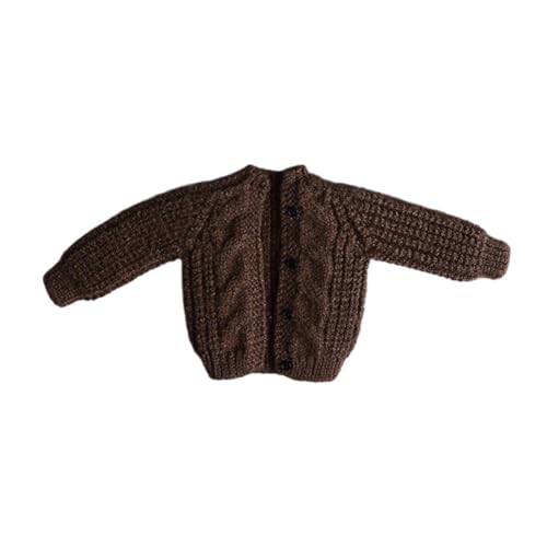 Colcolo Kleidung für Figuren im Maßstab 1/12, Puppenzubehör, Strickjacke, handgefertigte Pullover-Kleidung, Mini für 6-Zoll-Actionfiguren, Puppe, Braun von Colcolo