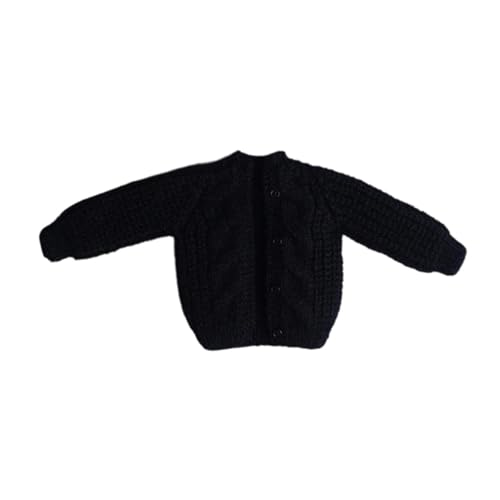Colcolo Kleidung für Figuren im Maßstab 1/12, Puppenzubehör, Strickjacke, handgefertigte Pullover-Kleidung, Mini für 6-Zoll-Actionfiguren, Puppe, Schwarz von Colcolo