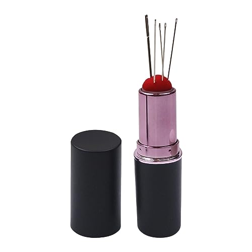 Colcolo Lippenstift-förmiges Nadelkissen, Nadeletui, dekorative Dekoration, Nadeln-Organizer, tragbarer Nadelhalter, Nadelkissen für Stricken, Handarbeiten, Schwarz von Colcolo
