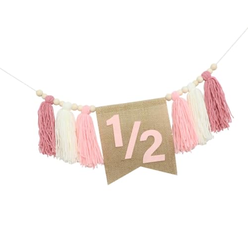 Colcolo Mein 1/2 Geburtstag Hochstuhl Banner Foto Requisiten Geburtstagdekoration Boho Quasten Garland Banner für Geburtstag Babyparty Mädchen, Rosa Colcolo Mein 1/2 Geburtstag Hochstuhl Banner Foto Requisiten Geburtstagdekoration Boho Quasten Garland Banner für Geburtstag Babyparty Mädchen, Rosa von Colcolo