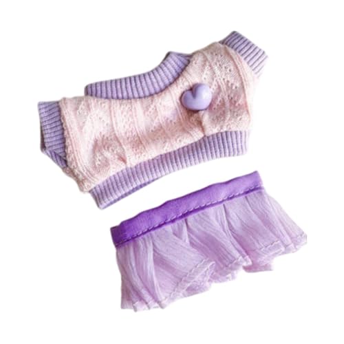 Colcolo Mini-Puppenkleidung, 17 cm, süßer Puppenkleidungsanzug, bezaubernd, Bequeme Kleidung, Pullover, Rock, Mädchen-Puppen-Outfits für Party-Spielzeug, Lila Colcolo Mini-Puppenkleidung, 17 cm, süßer Puppenkleidungsanzug, bezaubernd, Bequeme Kleidung, Pullover, Rock, Mädchen-Puppen-Outfits für Party-Spielzeug, Lila von Colcolo