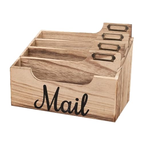 Colcolo Post-Organizer, Postsortierer mit 4 Steckplätzen, Bürozubehör, Holzumschlaghalter, Briefsortierer für Dokumentpapier-Aktenordner von Colcolo