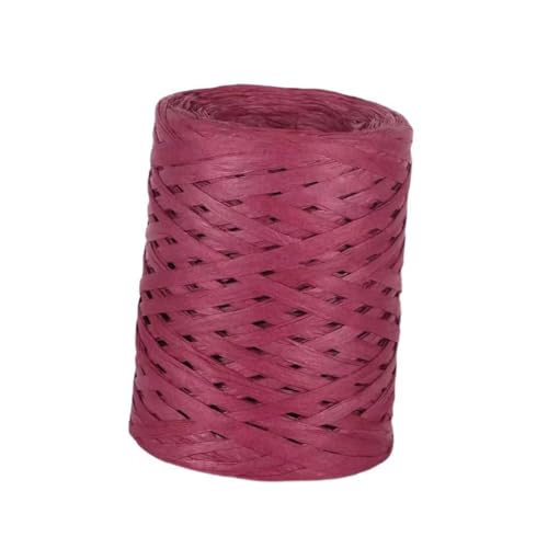 Colcolo Raffia Papierband Papierseil farbig 200 m/Raffia Swine für Geschenkverpackung handgewebte Handwerksdekoration Valentinstag, Rot von Colcolo