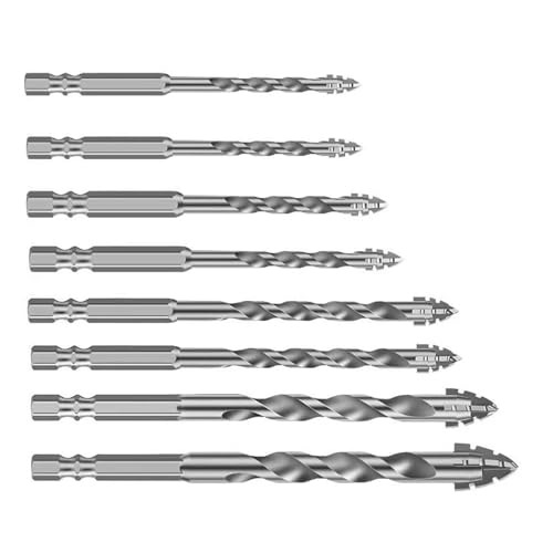 Colcolo Vierschneidiges gezacktes Exzenterbohrer-Set, Exzenter-Spiralbohrer-Set, vielseitig einsetzbar, hohe Festigkeit, für, Gusseisen, Ziegel, 8 Stück Colcolo Vierschneidiges gezacktes Exzenterbohrer-Set, Exzenter-Spiralbohrer-Set, vielseitig einsetzbar, hohe Festigkeit, für, Gusseisen, Ziegel, 8 Stück von Colcolo