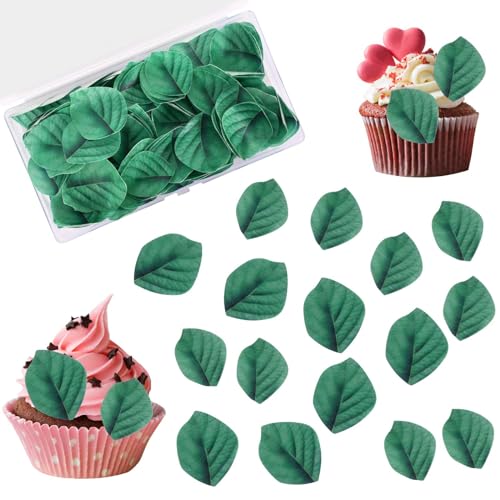 100 Pcs Essbare Cupcake Topper, Kuchen Dekoration,Essbare Grüne Blätter für Torte,Dschungel Tortendeko,Grüne Blätter aus Klebreis-Oblatenpapier, Cupcake Topper für Geburtstag Hochzeit (Grün) 100 Pcs Essbare Cupcake Topper, Kuchen Dekoration,Essbare Grüne Blätter für Torte,Dschungel Tortendeko,Grüne Blätter aus Klebreis-Oblatenpapier, Cupcake Topper für Geburtstag Hochzeit (Grün) von Colexy