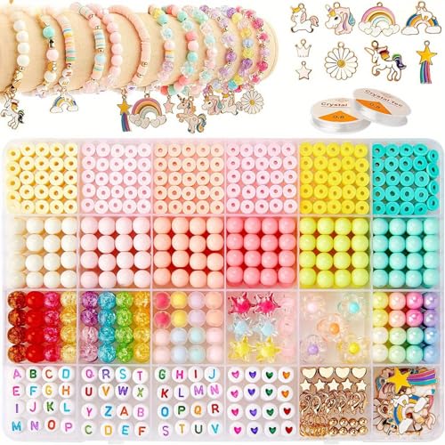 1350 Stück Perlen für Armbänder, 24 Farben DIY Perlen zum Auffädeln mit Buchstabenperlen, Perlenset Polymer Clay Beads für Kinder,Weihnachten,Feiertage,Geburtstage,Belohnungen 1350 Stück Perlen für Armbänder, 24 Farben DIY Perlen zum Auffädeln mit Buchstabenperlen, Perlenset Polymer Clay Beads für Kinder,Weihnachten,Feiertage,Geburtstage,Belohnungen von Colexy