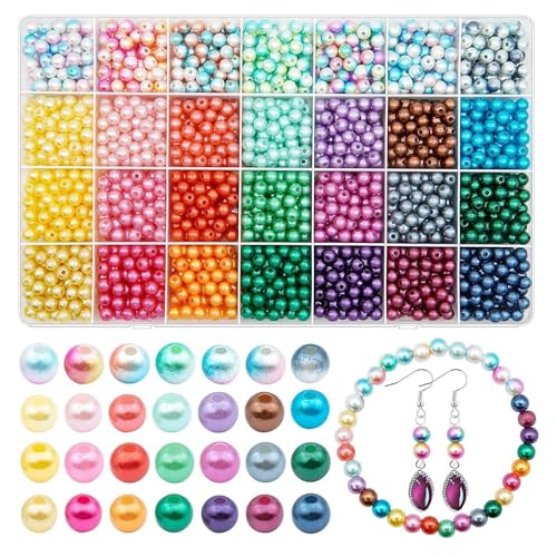 1700 Stück Runde Bunte Perlen zum Basteln, 28 Farben 6mm Perlen zum Auffädeln Basteln Perlen, Armbänder Selber Machen Bastelperlen Lose Perlen für Schmuckherstellung DIY Armband Halskette Handwerk (C) 1700 Stück Runde Bunte Perlen zum Basteln, 28 Farben 6mm Perlen zum Auffädeln Basteln Perlen, Armbänder Selber Machen Bastelperlen Lose Perlen für Schmuckherstellung DIY Armband Halskette Handwerk (C) von Colexy