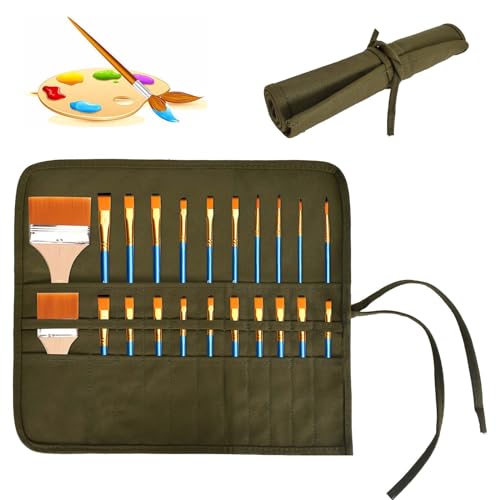 22 Slots Pinseltasche Künstler Aquarell, Pinselmappe Aquarell Leer, Makeup Pinsel Tasche Rolle, Stifteetui Rolle, Leinwand Stifterolle Pinsel Etui Case, Für Stifte Aquarellstift Gouachestift (Grün) 22 Slots Pinseltasche Künstler Aquarell, Pinselmappe Aquarell Leer, Makeup Pinsel Tasche Rolle, Stifteetui Rolle, Leinwand Stifterolle Pinsel Etui Case, Für Stifte Aquarellstift Gouachestift (Grün) von Colexy
