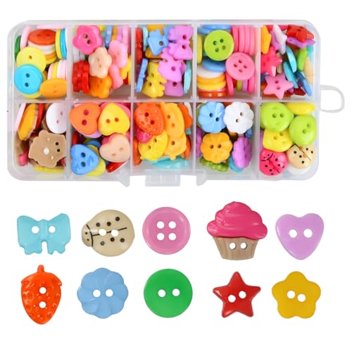 240 Stück Bunte Knöpfe, Bunte Knöpfe Verschiedene Größen, Bastelknöpfe Kinder, Nähzubehör In 10 Formen Mit Aufbewahrungsbox, Für Nähen, Handwerk, Scrapbooking, Diy Und Geschenk Deko 240 Stück Bunte Knöpfe, Bunte Knöpfe Verschiedene Größen, Bastelknöpfe Kinder, Nähzubehör In 10 Formen Mit Aufbewahrungsbox, Für Nähen, Handwerk, Scrapbooking, Diy Und Geschenk Deko von Colexy