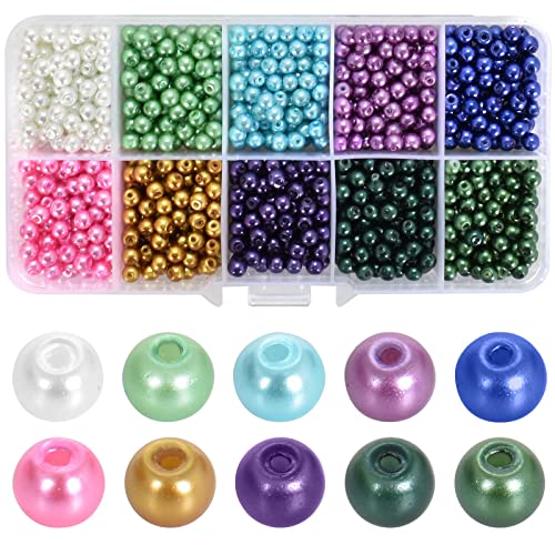 Colexy 4mm Kunstperlen Runde, 1000 Stück Perlen Bunt, Glasperlen zum Auffädeln, Perlen Farbige 10 Farben, Perlen zum Basteln, Bastelperlen für Halsketten, Armbänder, Handwerk DIY Schmuck Machen Colexy 4mm Kunstperlen Runde, 1000 Stück Perlen Bunt, Glasperlen zum Auffädeln, Perlen Farbige 10 Farben, Perlen zum Basteln, Bastelperlen für Halsketten, Armbänder, Handwerk DIY Schmuck Machen von Colexy