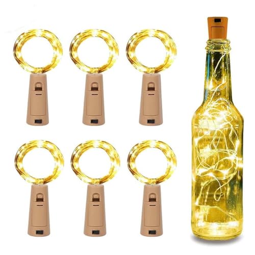 Colexy Flaschenlichter, 6 Stück Korken Licht Lichterkette mit Batterie für Flaschen, Warmweiß Lichterkette Batteriebetrieben Flaschenlichterkette für Weihnachten Hochzeit Party Dekoration (20 Light) Colexy Flaschenlichter, 6 Stück Korken Licht Lichterkette mit Batterie für Flaschen, Warmweiß Lichterkette Batteriebetrieben Flaschenlichterkette für Weihnachten Hochzeit Party Dekoration (20 Light) von Colexy