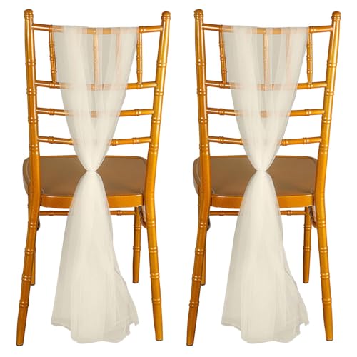 Colexy Organza Stuhlschleifen,2er Set Tüll Band,Stuhlschärpen Hochzeit Weiß, Chiffon Stuhlschärpen, Dekoband Stuhlschärpe,Weisser Deko für Stuhl, für DIY Handwerk, Hochzeit Party, 100 x150cm (Beige) Colexy Organza Stuhlschleifen,2er Set Tüll Band,Stuhlschärpen Hochzeit Weiß, Chiffon Stuhlschärpen, Dekoband Stuhlschärpe,Weisser Deko für Stuhl, für DIY Handwerk, Hochzeit Party, 100 x150cm (Beige) von Colexy