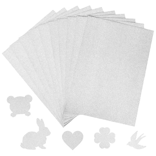 Glitzerpapier zum Basteln, 10 Blatt Bastelkarton,Glitzerpapier zum Basteln und Gestalten,A4 210x 297 mm 170g,für DIY Grußkarten Scrapbooking Glitter Craft Paper,für Hochzeit Weihnachten (Silber, A4) Glitzerpapier zum Basteln, 10 Blatt Bastelkarton,Glitzerpapier zum Basteln und Gestalten,A4 210x 297 mm 170g,für DIY Grußkarten Scrapbooking Glitter Craft Paper,für Hochzeit Weihnachten (Silber, A4) von Colexy