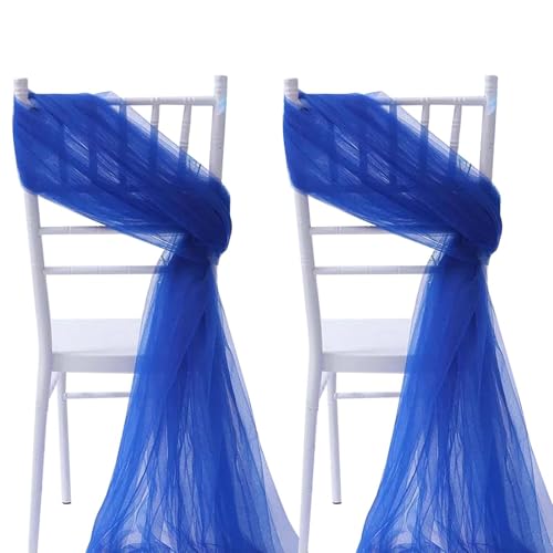 Organza Stuhlschleifen,2er Set Tüll Band,Stuhlschärpen Hochzeit Weiß, Chiffon Stuhlschärpen, Dekoband Stuhlschärpe, Tüll Stoff Deko für Stuhl, für DIY Handwerk, Hochzeit Party, 100 x150cm (Dunkelblau) Organza Stuhlschleifen,2er Set Tüll Band,Stuhlschärpen Hochzeit Weiß, Chiffon Stuhlschärpen, Dekoband Stuhlschärpe, Tüll Stoff Deko für Stuhl, für DIY Handwerk, Hochzeit Party, 100 x150cm (Dunkelblau) von Colexy
