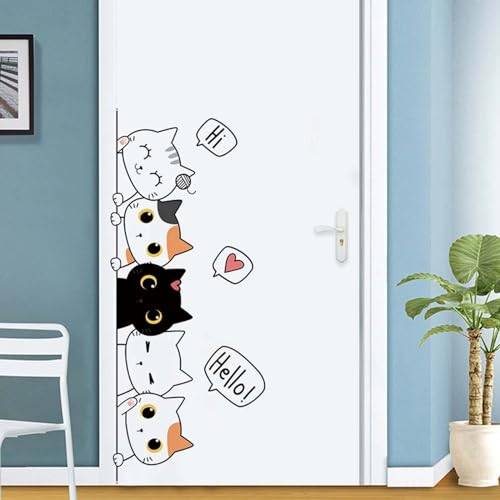 Türaufkleber Katze, Aufkleber, Cartoon-Aufkleber, Katze, bemalte Tiere, Kinder, Schlafzimmer, Cartoon-Motiv, Schlafzimmer, Wandsticker, für Kinder, Raumdekoration, Home Decoration Türaufkleber Katze, Aufkleber, Cartoon-Aufkleber, Katze, bemalte Tiere, Kinder, Schlafzimmer, Cartoon-Motiv, Schlafzimmer, Wandsticker, für Kinder, Raumdekoration, Home Decoration von Colexy