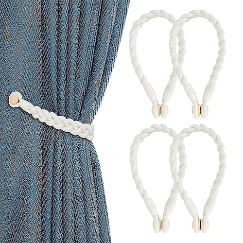 Vorhang Binder Magnet, 4 Stück Curtain Rope Buckle Vorhang Raffhalter, Weben Vorhang Halter Vorhanggurte, Raffhalter für Gardine, Vorhang Band Gardinenhalter für Haus Hotel Café Vorhänge Dekor, Weiß Vorhang Binder Magnet, 4 Stück Curtain Rope Buckle Vorhang Raffhalter, Weben Vorhang Halter Vorhanggurte, Raffhalter für Gardine, Vorhang Band Gardinenhalter für Haus Hotel Café Vorhänge Dekor, Weiß von Colexy